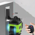 Лазерный уровень нивелир 360 градусов 3D KIGE 12 линий, зеленый луч, 2 литиевых аккумулятора, кейс