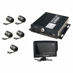 Видеорегистратор для автошколы NSCAR 502 готовый комплект: 4х канальный регистратор, 5 камер, квадратор,  7"монитор, микрофон