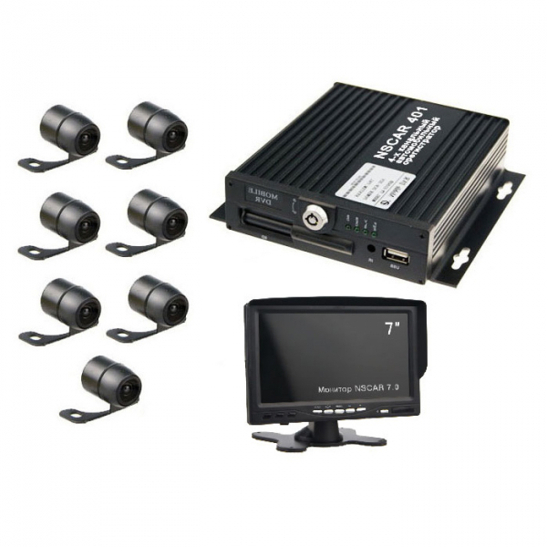 Мониторы для камер 7. Комплект видеонаблюдения NSCAR 401-X. Pelco видеорегистратор 4 канальный. NSCAR регистратор dvr0221. Монитор для видеорегистратора NSCAR7.0.